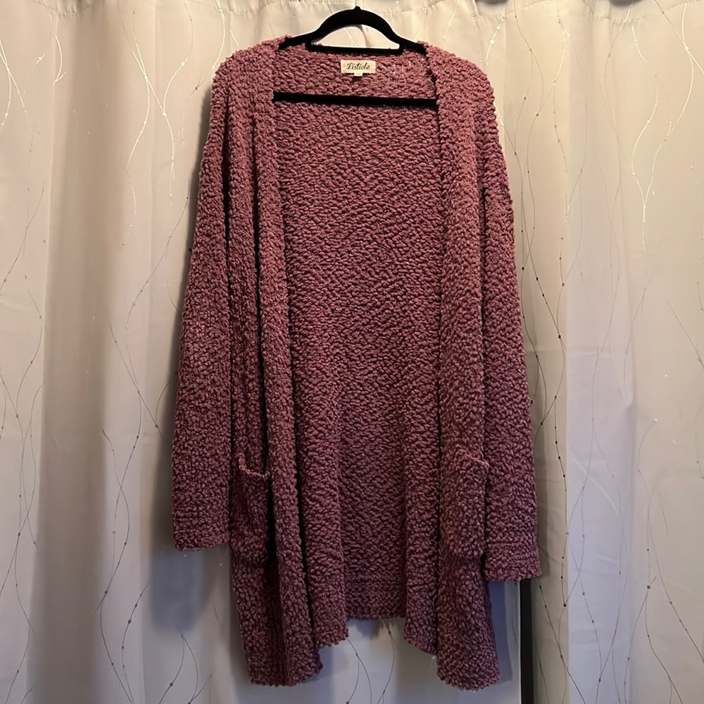 Popcorn sweater cardigan